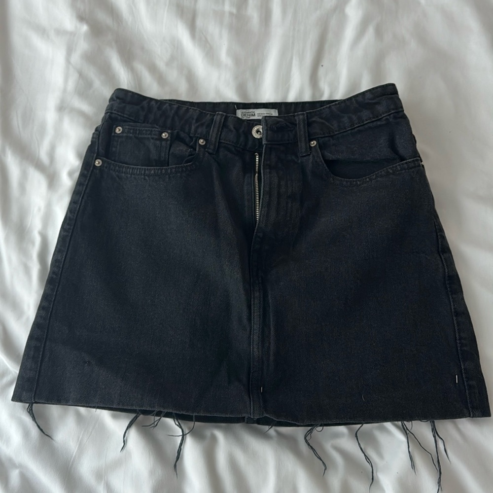 Black Denim Skirt